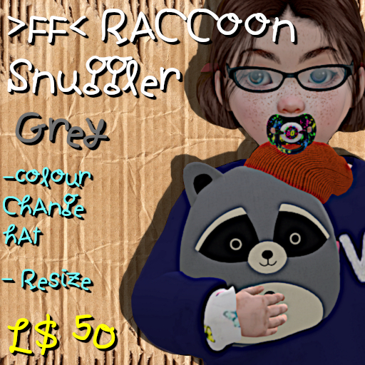 >FF< Raccoon Toy - Grey (Add Me!)