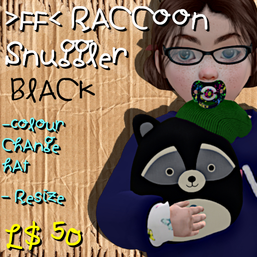 >FF< Raccoon Toy - Black (Add Me!)