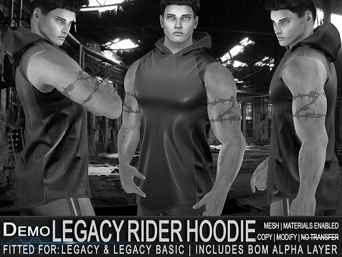 DEMO - ZED 6x Legacy Sleeveless Rider Hoodie - Male