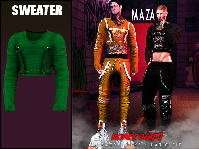 MAZA // KORES SWEATER // GREEN
