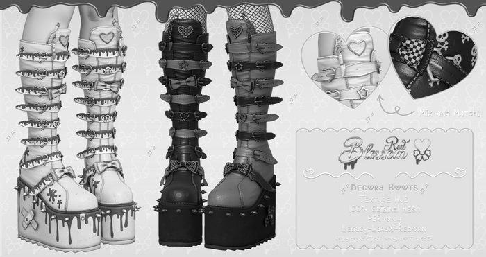 { Red Blossom } Decora Boots { DEMO }