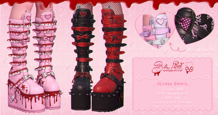 { Red Blossom } Decora Boots { FATPACK }