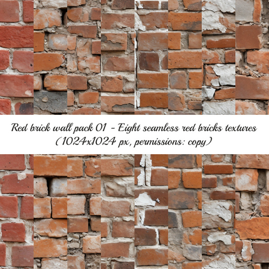 [Alpha Magic] Red brick wall textures pack 01