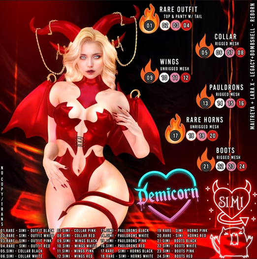 19.RARE - SIMI - HORNS PINK - DEMICORN