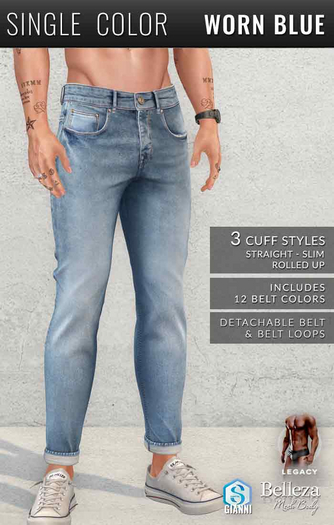 {COLD-ASH} JAKOB Jeans (WornBlue)