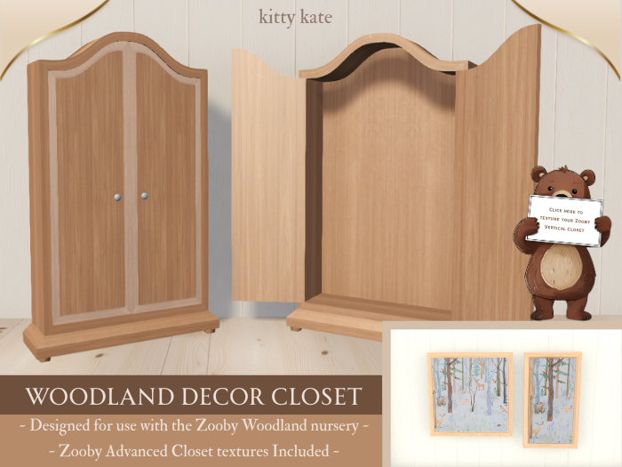 {KK} Woodland Wood Decor Closet - With texture huds for the advanced zooby closets