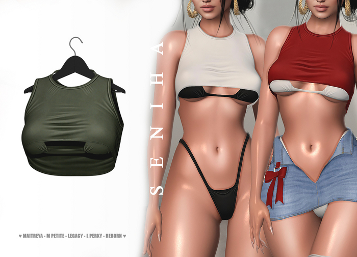 Seniha. Ameline Top&Bikini Up // Army