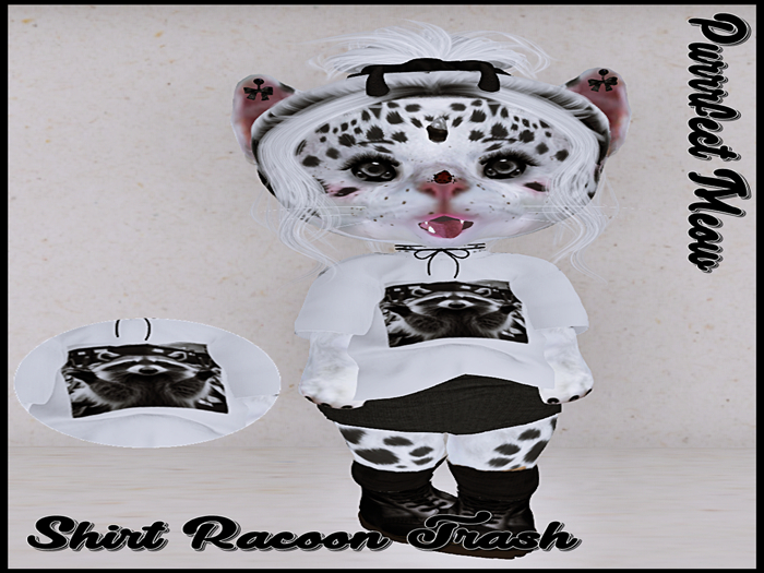 *PM* Shirt Racoon Trash White