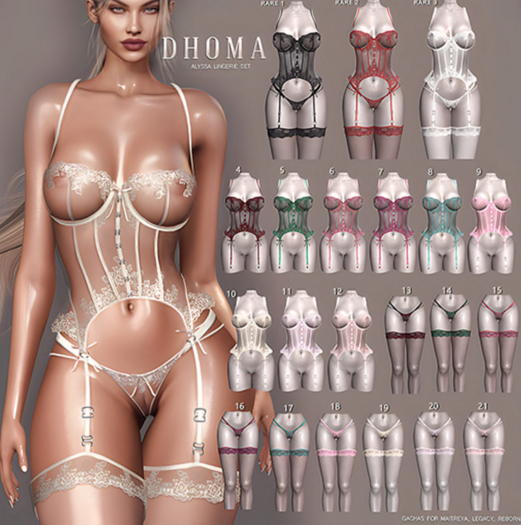 2. Dhoma - Alyssa Lingerie Set Reborn Red RARE
