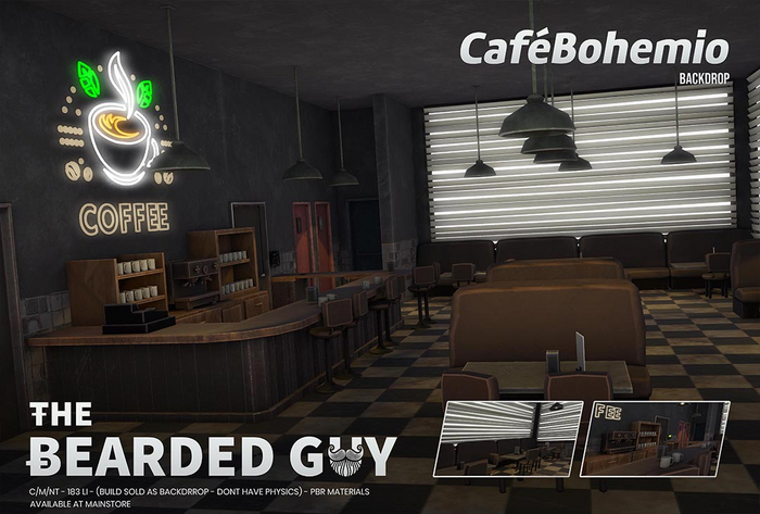 Cafe Bohemio Backdrop PBR - The Bearded Guy