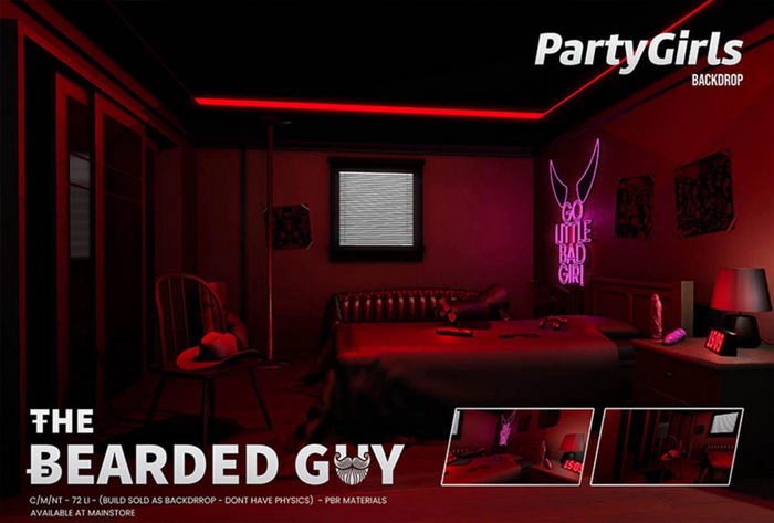 Party Girls Neon Backdrop PBR - The Bearded Guy