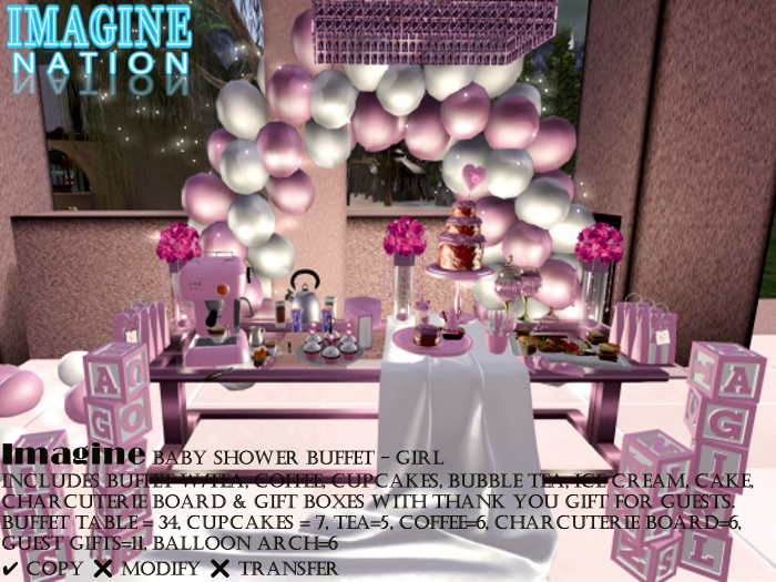 Imagine Baby Shower Buffet Girl