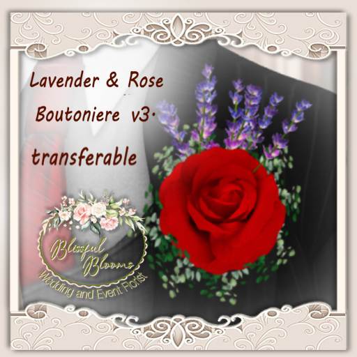 BB..Lavender & Rose Boutonniere v3 *