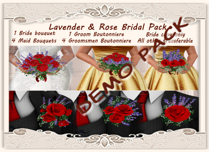 BB..Lavender & Rose Bridal Flower Pack ALL DEMOS*