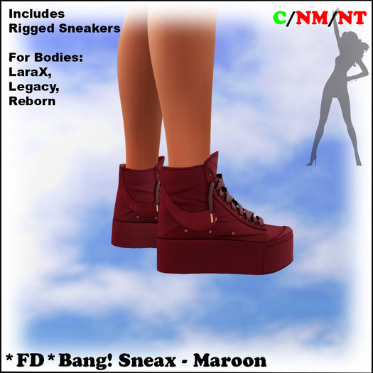 *FD* Bang! Sneakers [Boxed] Maroon