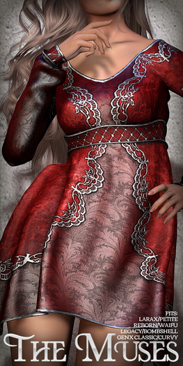 The Muses - Eloise Dress - Red/Silver