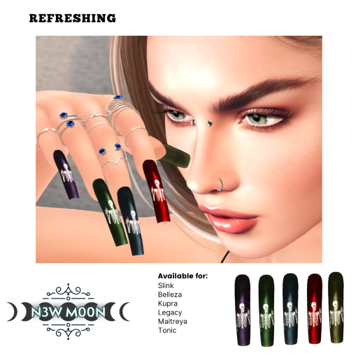 N3W M00N - Long Square Nails - Refreshing - Slink