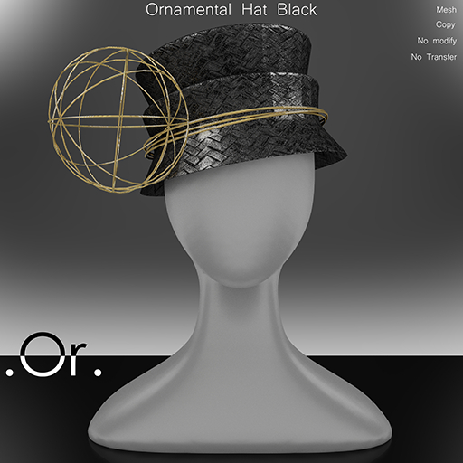 . Or . Ornamental Hat Black
