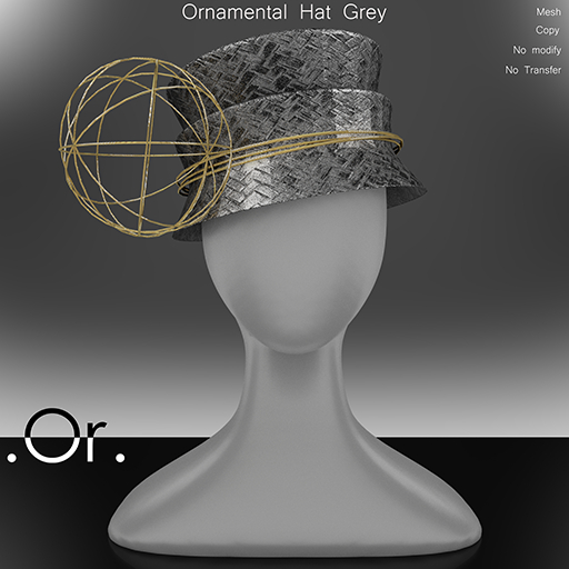 . Or . Ornamental Hat Grey
