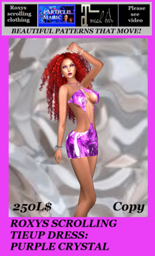 ROXYS SCROLLING TIEUP DRESS PURPLE CRYSTAL