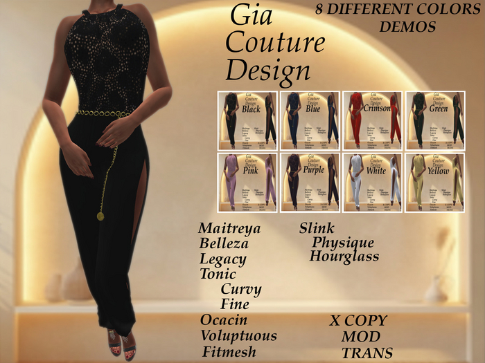 "GCD" Emersyn Chain Belt Jumpsuits DEMOS