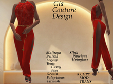 "GCD" Emersyn Chain Belt Jumpsuits Crimson