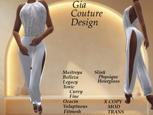 "GCD" Emersyn Chain Belt Jumpsuits White