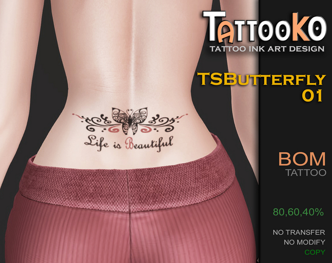 [TattooKO] Tattoo TSButterfly01