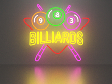 Billiards 1 neon sign Full Permission