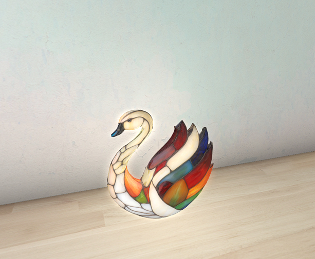 Stained Glass Swan Lamp