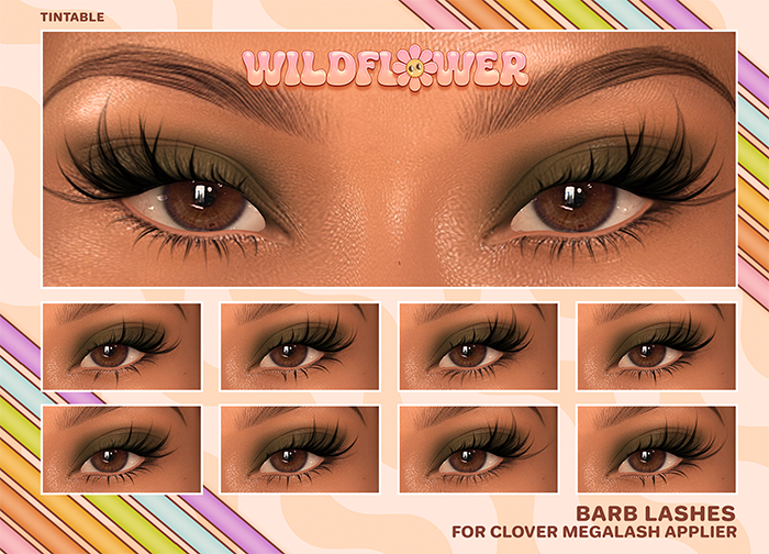 + wildflower barb lashes (clover megalash)