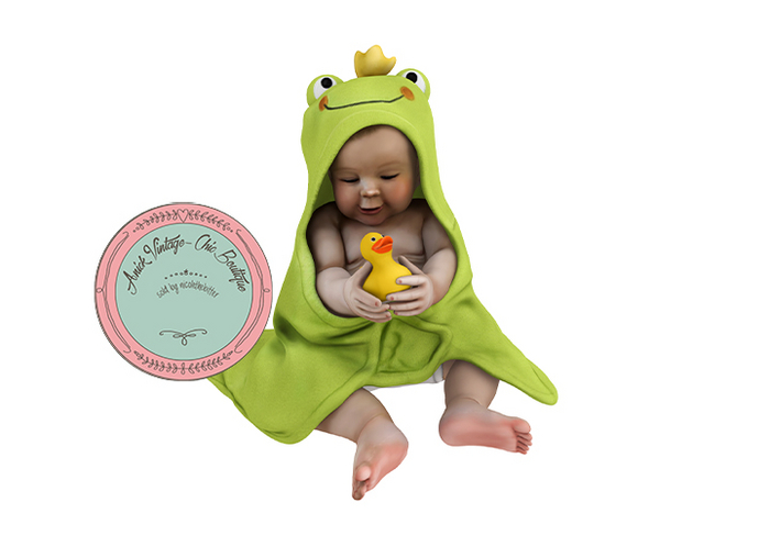 *[Black Bantam] Frog Prince Bath Baby 03 Green