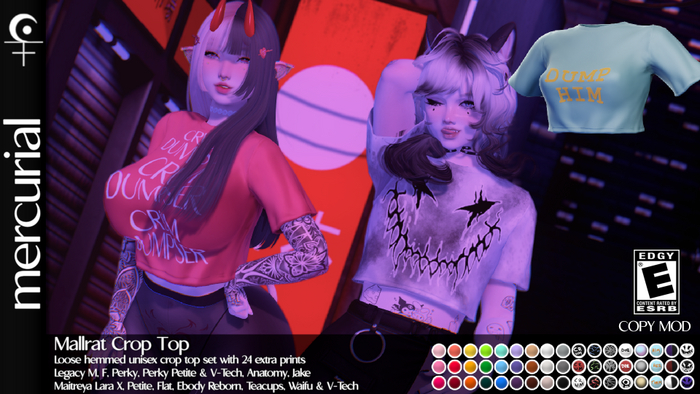 : mercurial : mallrat crop top : fatpack