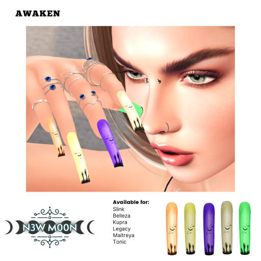 N3W M00N - Long Square Nails - Awakening - Belleza