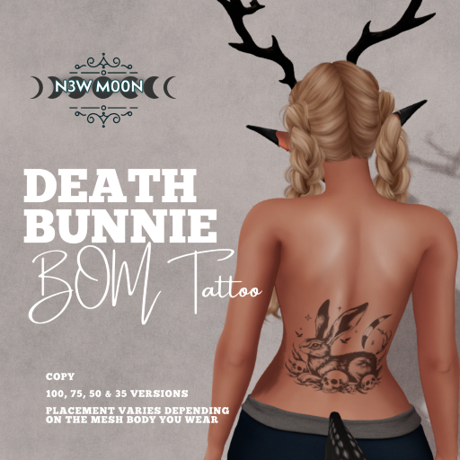 N3W M00N - Death Bunnie - Tattoo - Black - Back