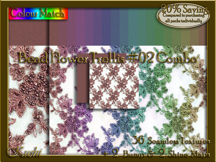 Bead Flower Trellis #02 COMBO Texture Bundle