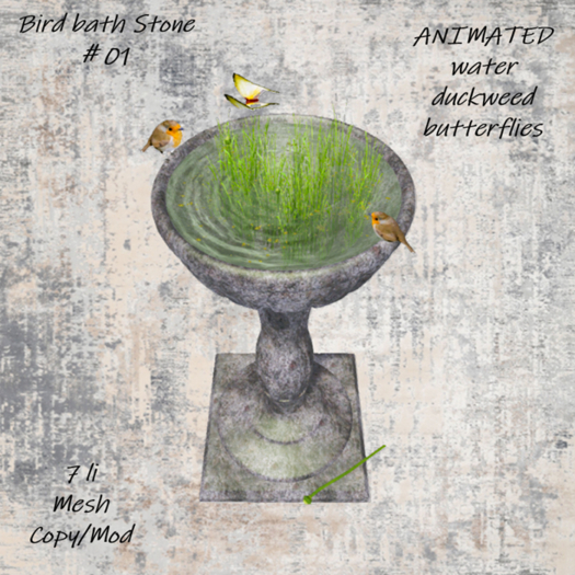 GARDEN - Bird bath Stone #01