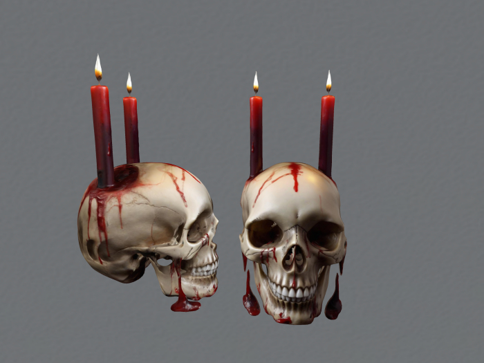 Dripping Candle Skull FULL PERM