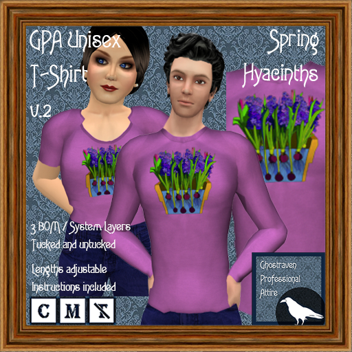 GPA Unisex T-Shirt BOM - Spring Hyacinths Print v.2 