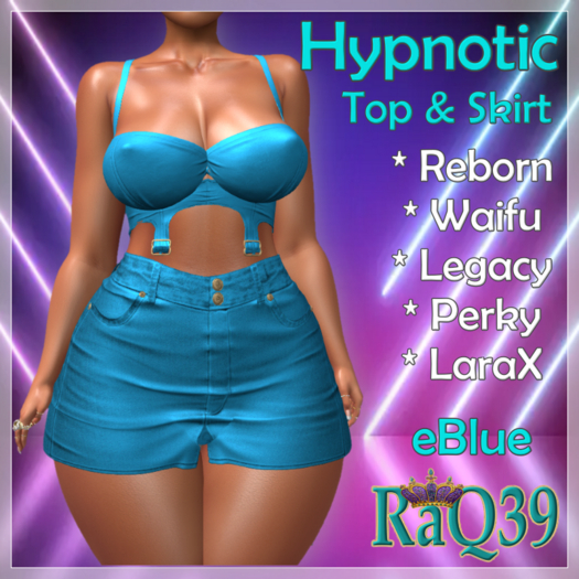 [R39] Hypnotic Top & Skirt-eBlue