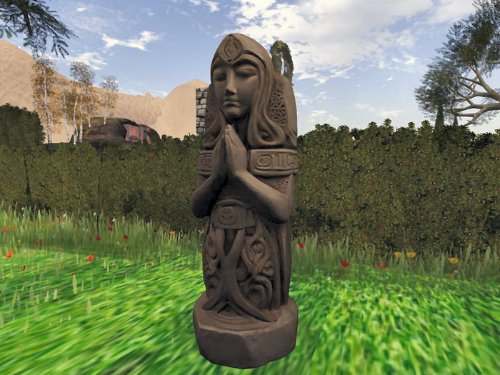3D Ethereal stone Serenity statue