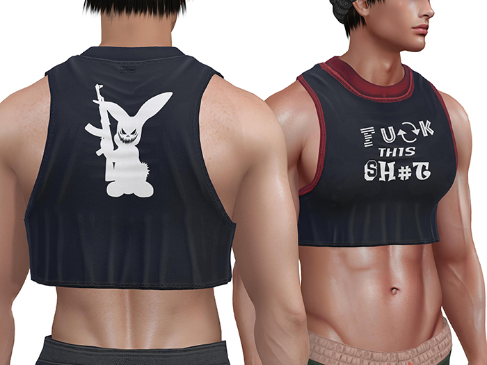 TwoSided Crop tank Bunny text pack