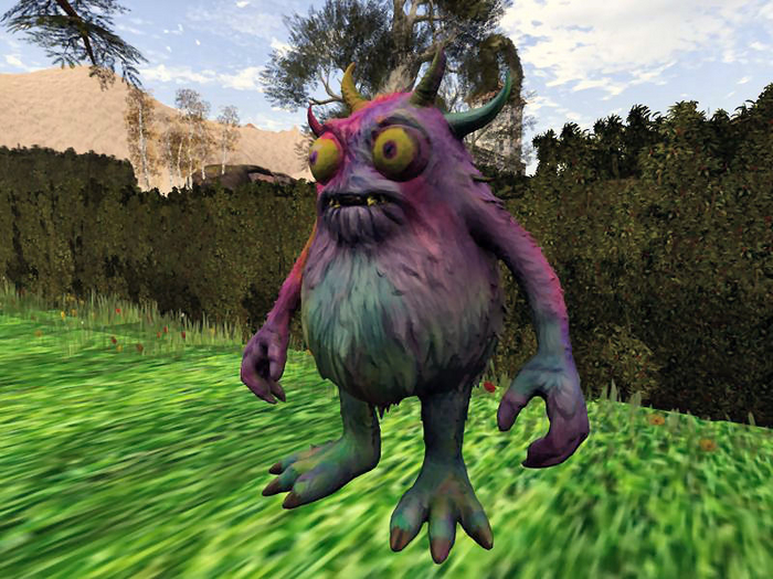 Colourful monster statue