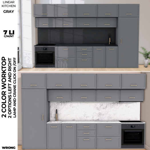 WRONG - LINEAR KITCHEN - GRAY
