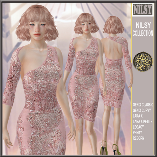 BEADED ASYMETRIC DRESS