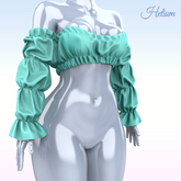 Teal Myriam Top Kupra