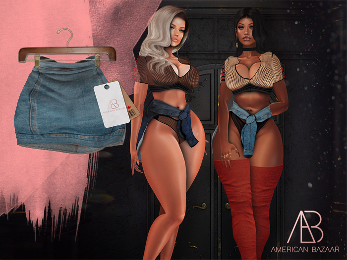 [AB] AMERICAN BAZAAR Tied Jeans Jacket Aqua