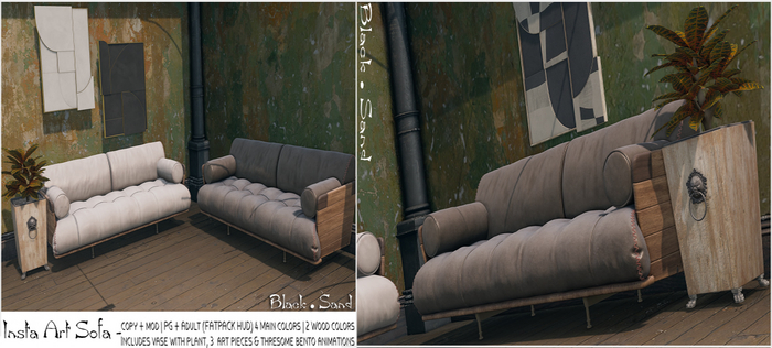 Black . Sand Insta Art Sofa MFF -FATPACK- Set