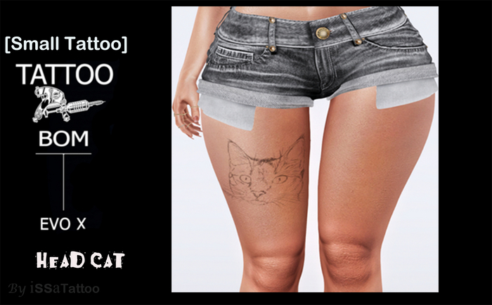Small Tattoo : head cat