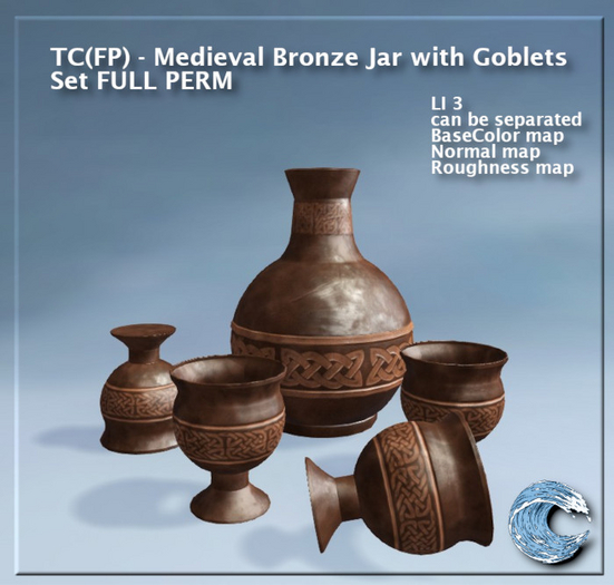 TC(FP) - Medieval Bronze Jar with Goblets Set FULL PERM